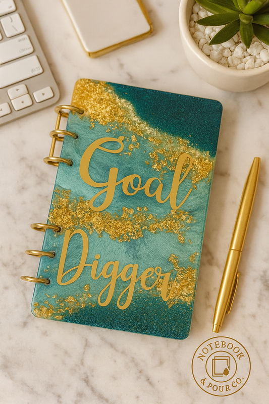 Luxury Hand-Poured Resin Notebook | Custom Refillable Planner | Notebook & Pour